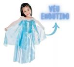 Vestido Infantil Frozen Elsa Com Capa Azul Fantasia Menina - Tio Dedé -  Fantasias para Crianças - Magazine Luiza