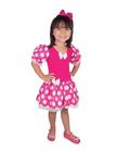 Fantasia Infantil Vestido Ratinha Minnie Rosa - 2 A 8 Anos - Brink Model