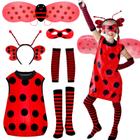 Fantasia INNOCHEER Ladybug para meninas de 2 a 10 anos com acessórios