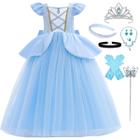 Fantasia iTVTi Princess Cinderella para cosplay de meninas de 3 a 4 anos