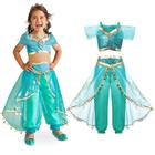 Fantasia Jasmine Infantil Luxo Disney Princesas tamanho 10