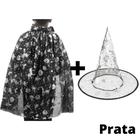 Fantasia Kit Bruxo Infantil Capa E Chapeu Bruxa Bruxinha Feiticeiro Mago Halloween Unisex Cosplay - Fantasias do Ó