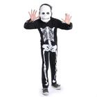 Fantasia Macacão Esqueleto Longo Caveira Infantil Assustadora Festa Halloween Carnaval Dia Das Bruxas Noite do Terror - Fantasias do Ó