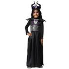 Fantasia Malévola Infantil Halloween Maligna Luxo Com Tiara