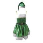 Fantasia Mamãe Noel Verde Infantil Vestido com Acessórios