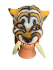 Fantasia Máscara Tigre Dente de Sabre de Látex metade rosto - Lynx produções