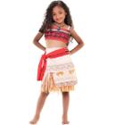 Fantasia Moana Infantil Vestido de Festa Aniversário Princesa Disney Oficial Clássica + Colar Moana