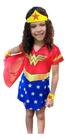 Fantasia Mulher Maravilha Infantil Vestido Super Heroina