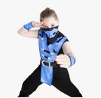 Fantasia Ninja Kombat Mortal Azul Menino Infantil
