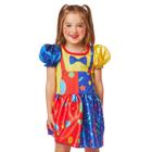 Fantasia Palhacinha Infantil Menina Vestido Palhaça + Nariz