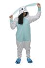 Fantasia pijama kigurum soft coelho branco com azul - especiais