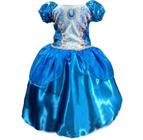 Vestido Infantil Azul Daminha Cinderela Aniversário Festa Princesa Frozen 1  Ao 3 Luxo - Baby's - Vestido Infantil - Magazine Luiza