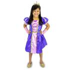 Fantasia Princesa Rapunzel Infantil com Tiara e Luvas