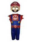 Fantasia Roupa Infantil Mario Com Máscara - Fashion Style Infinity