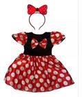 Fantasia Roupa Infantil Minnie Tiara Led Rosa Ou Vermelha - SGB MODAS