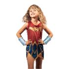 Fantasia Roupa Vestido Infantil Mulher Maravilha Dc Luxo Original Com Acessórios Liga da Justiça