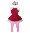 Fantasia Sonic Rosa Infantil Vestido Amy Rose Com Máscara