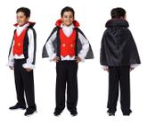 Fantasia de Halloween Infantil Masculino Vampiro Conde Drácula no Shoptime