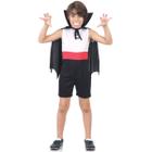 Fantasia Vampiro Infantil Curto com Capa e Dentadura - Halloween