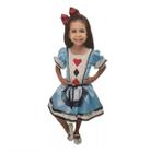 Fantasia Vestido Alice No País Das Maravilhas - 2 A 8 Anos