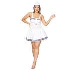 Fantasia Vestido Marinheira Feminina Adulto Comandante Capitão Carnaval Halloween Zumbi Terror