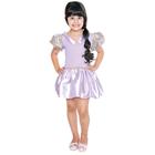 Fantasia Vestido Princesa Rapunzel Curto Infantil Tamanho De 2 à 8 Anos