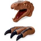 Fantoche + Garra De Mão Dinossauro Tiranossauro Rex Marrom