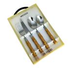 Faqueiro 24 Peças Bambu Aço Inox e Resina Mesa Posta Incasa