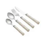 Faqueiro 24pc aco inox bambu marfim luxo