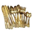 Faqueiro de inox de Luxo Talheres dourado cabo egipcio 24pc