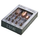 Faqueiro Depositano 24 Peças De Aço Inox Rose Gold - LYOR