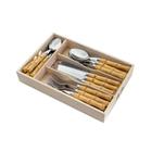 Faqueiro Inox Cabo De Bamboo 24 Pçs Bon Gourme