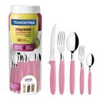 Faqueiro Tramontina Inox Com Pote Plástico Ipanema 30 Pç Rosa