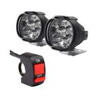 Faróis Auxiliares de LED para Motocicleta - 12V, Alto Brilho, 2 Peças