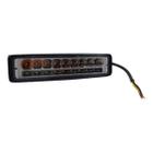 Farol auxiliar 18 led 6 pol luz trabalho 10-80V luz branca continua flash / pisca luz Amarelo luz continua - flash / pisca 1w 160x50x40mm