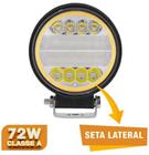 Farol auxiliar de led redondo 11,6cm 72w com seta pisca ambar und