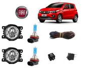 Farol Auxiliar Fiat Mobi 2018 Com Lamp Super Branca Kit