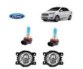 Farol Auxiliar Ka Sedan 2018 Com Lamp H11 Super Branca Par