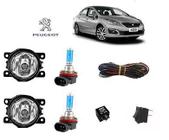 Farol Auxiliar Peugeot 408 2018 Com Lamp Super Branca Kit