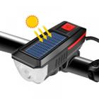 Farol Bicicleta LED T6 350 Lumens Recarregável USB/Solar