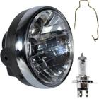 Farol completo CG125 Titan Fan 2000 a 2013 aro cromado com lâmpada bloco globo optico