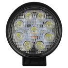 Farol de Milha Led Universal 12/24V 27W 9 Leds 6000K Redondo Tiger Auto