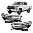 Farol Dianteiro Hilux 2021 a 2024 Full LED SR SRV SRX Cromado Plug and Play