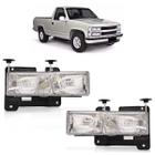 Farol Dianteiro Silverado Grand Blazer 1997 A 2003 Máscara Cromada