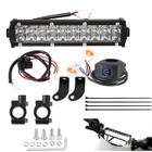 Farol Led Barra Moto 60w 6000k 20 Leds C/ Suporte + botao + fusivel