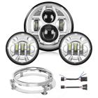 Farol LED para motocicleta+faróis de neblina 7" + 4,5" Nilight Ch