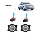 Farol Milha Renault Logan 2008 Com Lamp H11 Super Branca Par