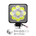 Farol Quadrado Mini 9 Led Milha Off Road Universal Jeep