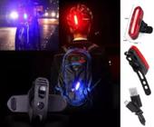 Farol Sinalizador Bike Lanterna Led Usb Bicicleta Traseiro