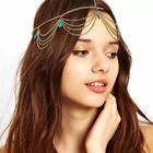 Fashion Women Forehead Jewelry Gold Headband Bridal Head Chain Corrente Cordão Tiara.